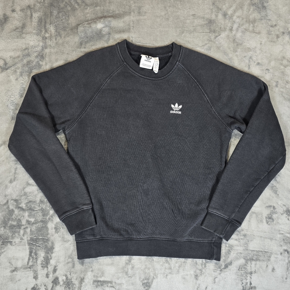 Adidas Originals Trefoil Essential Crewneck Sweatshirt Size Small Black